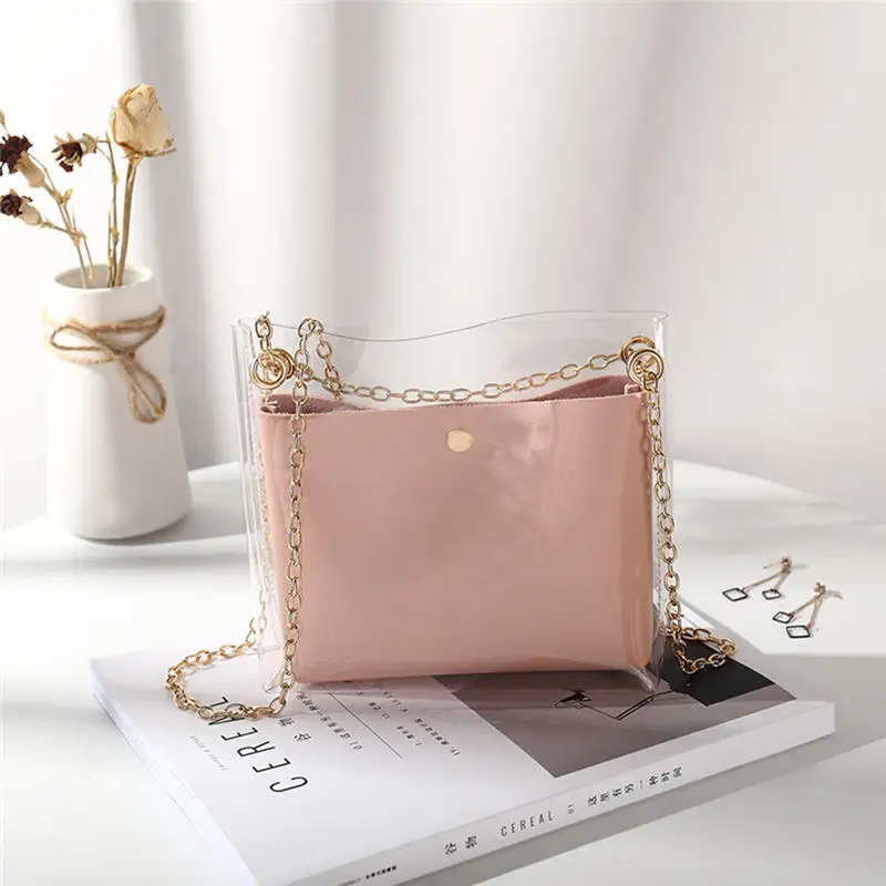 Women Shoulder Bags Fashion Summer Solid Transparent Messenger Bag Womens Phone Handbags Evening Clutch bags Two Pieces
Women Shoulder Bags Fashion Summer Solid Transparent Messenger Bag Womens Phone Handbags Evening Clutch bags Two Pieces