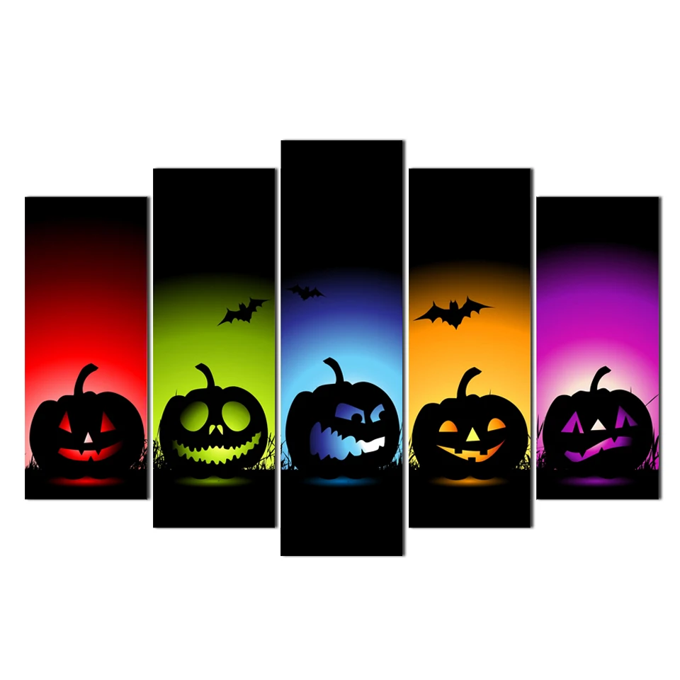 5 Piece Canvas Painting Printed Halloween Pumpkin wall art poster picture home decoration canvas framed home art Spray Painting
5 Piece Canvas Painting Printed Halloween Pumpkin wall art poster picture home decoration canvas framed home art Spray Painting