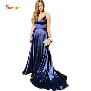 Navy Blue Elastic Satin Bridesmaid Dresses 2019 Sweetheart Tank A-Line Wedding Party Dress for Girls Simple Prom Gowns D307
Navy Blue Elastic Satin Bridesmaid Dresses 2019 Sweetheart Tank A-Line Wedding Party Dress for Girls Simple Prom Gowns D307