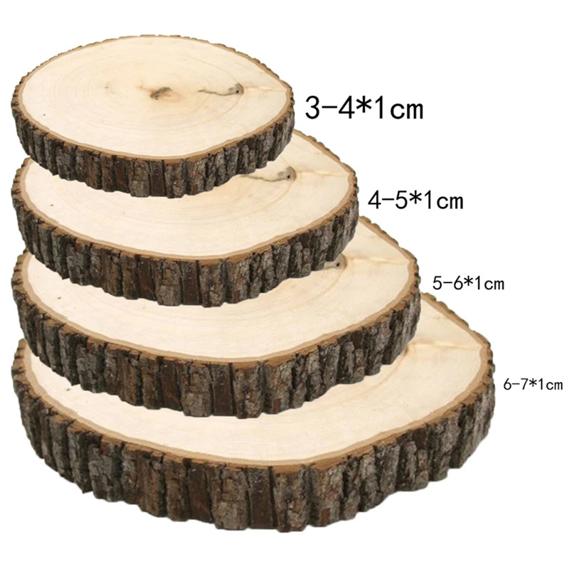 50pcs Unfinished Rustic Natural Round Wood Slices Circles With Tree Bark Log Discs For DIY Crafts Wedding Party Decor LQW2891
50pcs Unfinished Rustic Natural Round Wood Slices Circles With Tree Bark Log Discs For DIY Crafts Wedding Party Decor LQW2891
