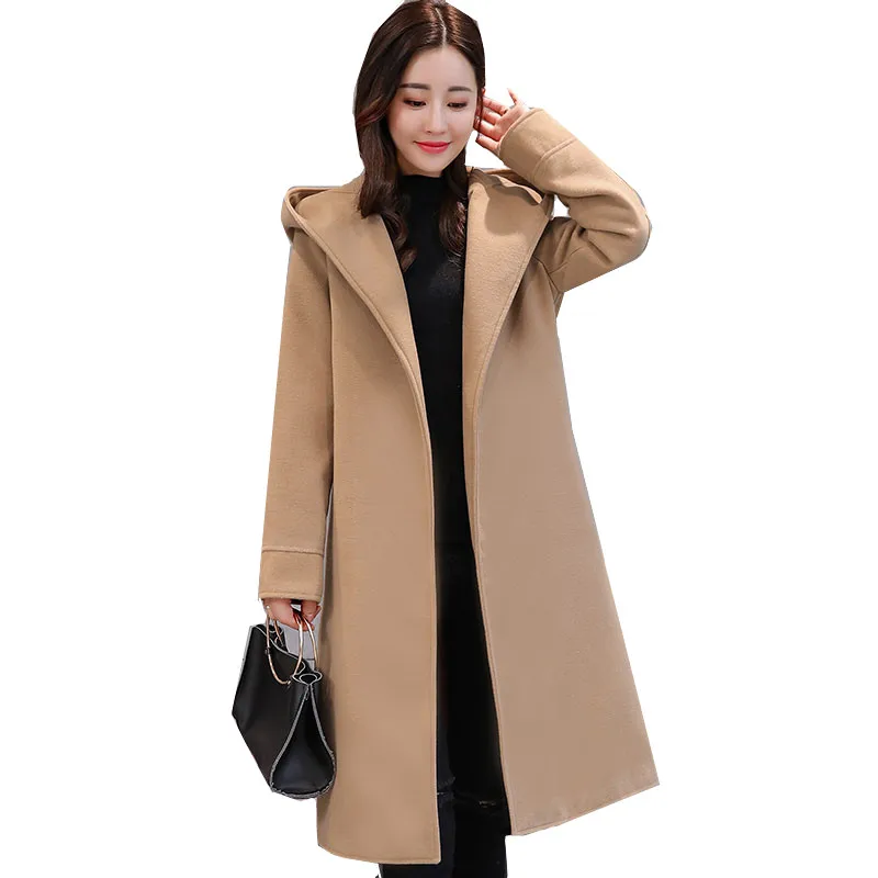 2021 Korean Fashion Winter Wool Woolen Coat Female New Long Hooded Woolen Coat Autumn Lapel Solid Loose Woolen Jacket Coat
2021 Korean Fashion Winter Wool Woolen Coat Female New Long Hooded Woolen Coat Autumn Lapel Solid Loose Woolen Jacket Coat