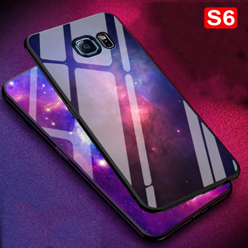 

Luxury Tempered Glass Case For Samsung Galaxy S6 Case Soft Silicone Frame Hard Back Cover Galaxys6 s 6 sm-g9200 Cases shell