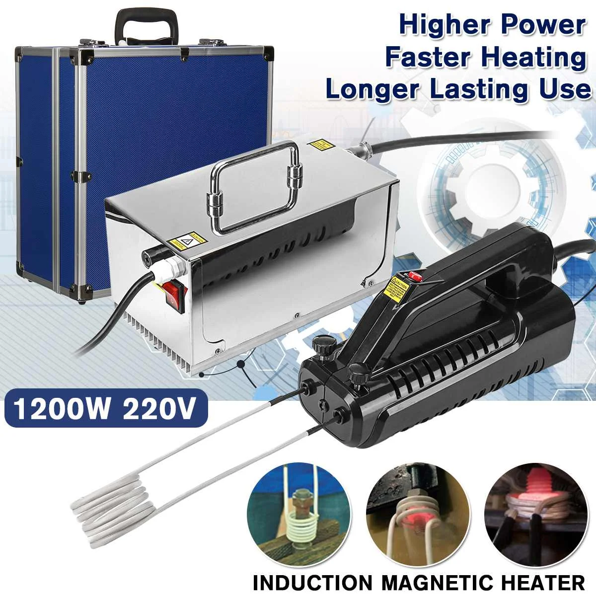 Induction Heater 1200W Bolt Heat Remover Tool Mini Magnetic Flameless Heater Kit with Box Coils Car Repair Tool 220V Powerful
Induction Heater 1200W Bolt Heat Remover Tool Mini Magnetic Flameless Heater Kit with Box Coils Car Repair Tool 220V Powerful