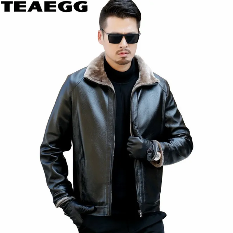 TEAEGG Casual Mens Pu Leather Jacket Chaqueta De Cuero Hombre Faux Sheep Skin Leather Fur Coat Man Jaket Homme Plus Size AL1531
TEAEGG Casual Mens Pu Leather Jacket Chaqueta De Cuero Hombre Faux Sheep Skin Leather Fur Coat Man Jaket Homme Plus Size AL1531
