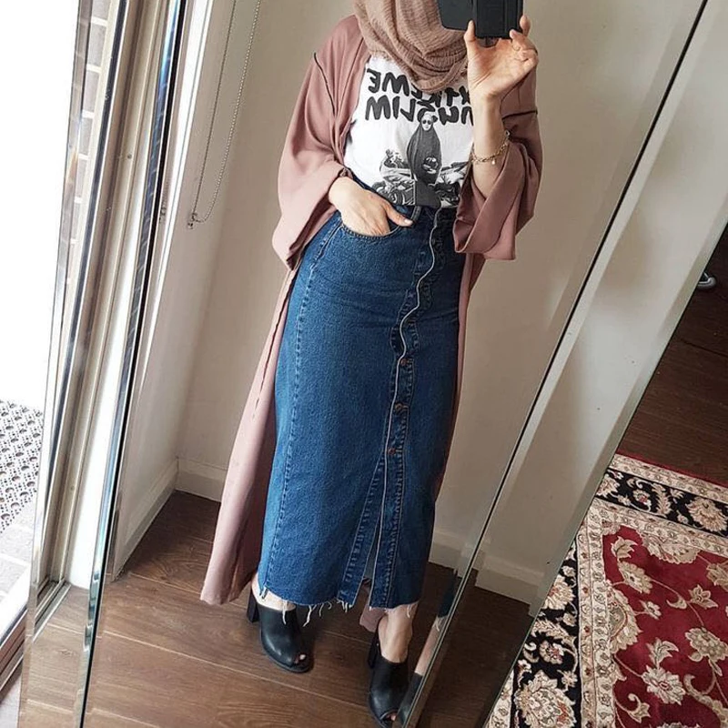 Plus Size UAE Abaya Kimono Moroccan African Women Denim Bodycon Maxi Skirt Long Bow Dubai Turkish Islamic Casual Jeans Skirts
Plus Size UAE Abaya Kimono Moroccan African Women Denim Bodycon Maxi Skirt Long Bow Dubai Turkish Islamic Casual Jeans Skirts