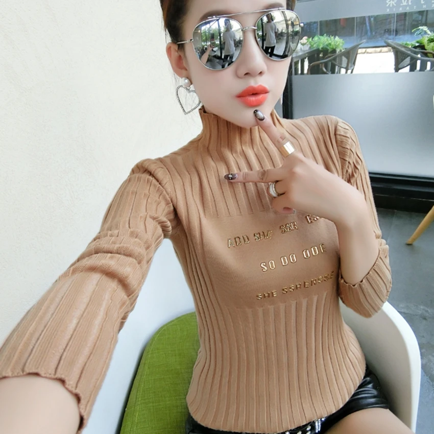 Fashion Print Letter Turtleneck Pullover Sweater 2019 New Autumn Winter Clothes Women Top Sueter Mujer Bottoming Shirt M97609
Fashion Print Letter Turtleneck Pullover Sweater 2019 New Autumn Winter Clothes Women Top Sueter Mujer Bottoming Shirt M97609