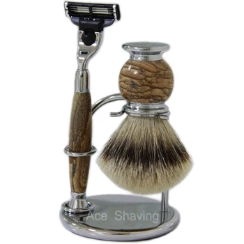 Nature "Drawing" Stone and Metal Handle Razor Silvertip Badger Hair Shaving Brush Set
Nature "Drawing" Stone and Metal Handle Razor Silvertip Badger Hair Shaving Brush Set