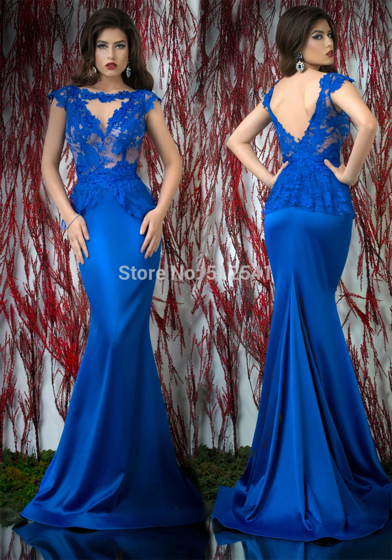Sexy Backless Lace Evening Dresses Mermaid Trumpet V Neck Peplum Beads Applique Sheer Women Gown yk1A160
Sexy Backless Lace Evening Dresses Mermaid Trumpet V Neck Peplum Beads Applique Sheer Women Gown yk1A160