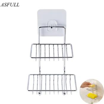 ASFULL Brand Creative Double layer Stainless Steel Soap Stand Wall hanging Suction cup style Soap dish Organizer Bathroom Shelf
ASFULL Brand Creative Double layer Stainless Steel Soap Stand Wall hanging Suction cup style Soap dish Organizer Bathroom Shelf
