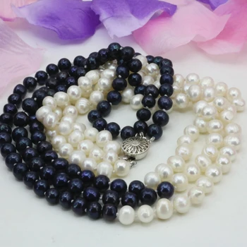 hot sale natural 7-8mm white black freshwater cultured nearround beads 3 rows necklace chain prom weddings gifts 17-19inch B3238
hot sale natural 7-8mm white black freshwater cultured nearround beads 3 rows necklace chain prom weddings gifts 17-19inch B3238