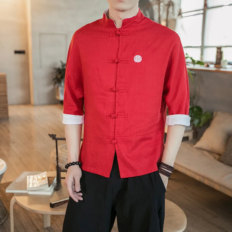 2019 Chinese style shirt wind cotton linen spring autumn embroidery tang suit short sleeve linen material tray button clothes
2019 Chinese style shirt wind cotton linen spring autumn embroidery tang suit short sleeve linen material tray button clothes