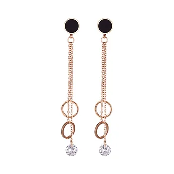 Rose Gold Long Tassel Earrings Female Stainless Steel Women's Hanging Earrings with Crystals Charm 2019 Fashion Jewelry
Rose Gold Long Tassel Earrings Female Stainless Steel Women's Hanging Earrings with Crystals Charm 2019 Fashion Jewelry