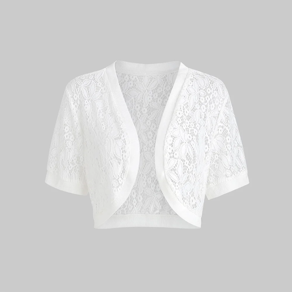 Rosegal Plus Size Open Front Lace Panel Crop Top Women Summer Vintage Tops 2019 White Hollow Out Short Sleeve T-shirts 5XL
Rosegal Plus Size Open Front Lace Panel Crop Top Women Summer Vintage Tops 2019 White Hollow Out Short Sleeve T-shirts 5XL