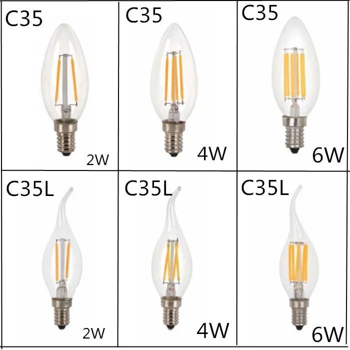 LED Design Energy Saving 2W 4W 6W Candle Bulb E14 E27 220V 110V 2700K White C35 C35L LED Filament Light Bulb 360 Degree Lamps
LED Design Energy Saving 2W 4W 6W Candle Bulb E14 E27 220V 110V 2700K White C35 C35L LED Filament Light Bulb 360 Degree Lamps