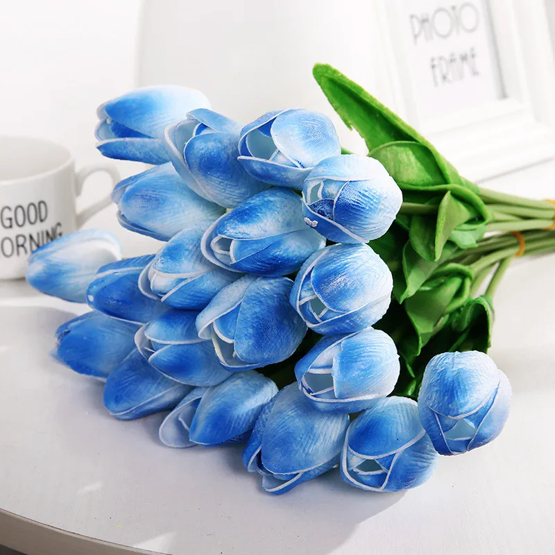 High Quality 1pcs Blue Real Touch Tulip Artificial Tulips For Home Decoration Mini Tulips Flowers White PU Tulip Flower Bouquets
High Quality 1pcs Blue Real Touch Tulip Artificial Tulips For Home Decoration Mini Tulips Flowers White PU Tulip Flower Bouquets