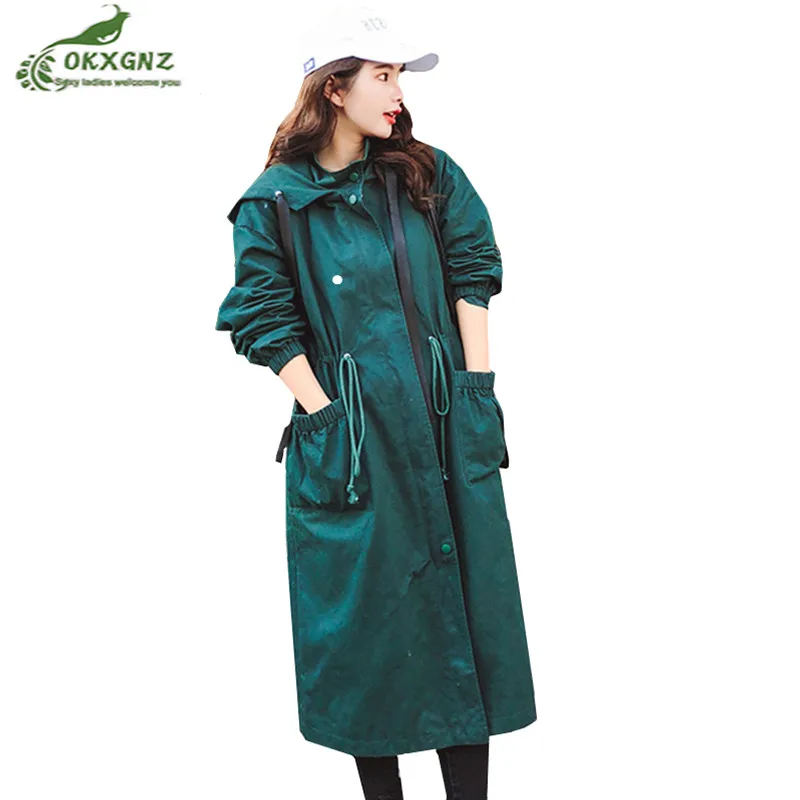 Casual Long Windbreaker Coat Female 2019 Spring Autumn Korean Slim Of the Loose Knee Outwear Hooded Women Trench Coat Tops
Casual Long Windbreaker Coat Female 2019 Spring Autumn Korean Slim Of the Loose Knee Outwear Hooded Women Trench Coat Tops