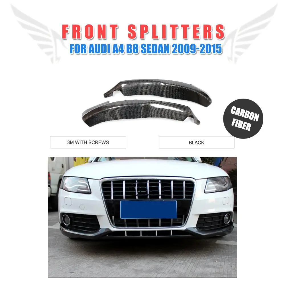 2PCS/Set Carbon Fiber Front Lip Splitters Flaps Aprons For Audi A4 B8 Standard Bumper Non-Sline Bumper 2009-2015
2PCS/Set Carbon Fiber Front Lip Splitters Flaps Aprons For Audi A4 B8 Standard Bumper Non-Sline Bumper 2009-2015