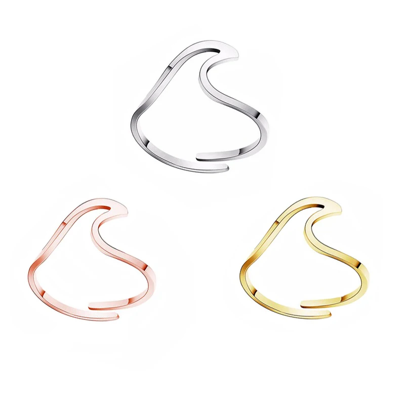 New Style Stainless Steel Wave Rose Gold Ring for Women Party Beach Adjustable Ocean Wave Thumb Ring Fit Female Gift Jewelry
New Style Stainless Steel Wave Rose Gold Ring for Women Party Beach Adjustable Ocean Wave Thumb Ring Fit Female Gift Jewelry