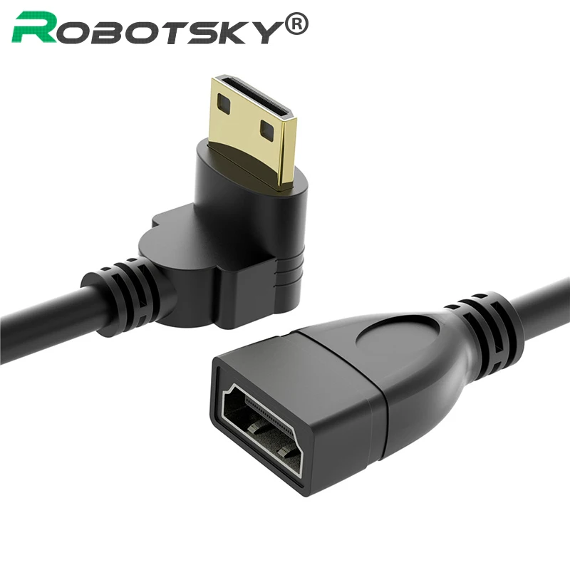 High Speed 15CM 90 Degree Mini HDMI Male to HDMI Female Converter Adapter Cable for PC HDTV Tablet Connector Support 3D
High Speed 15CM 90 Degree Mini HDMI Male to HDMI Female Converter Adapter Cable for PC HDTV Tablet Connector Support 3D