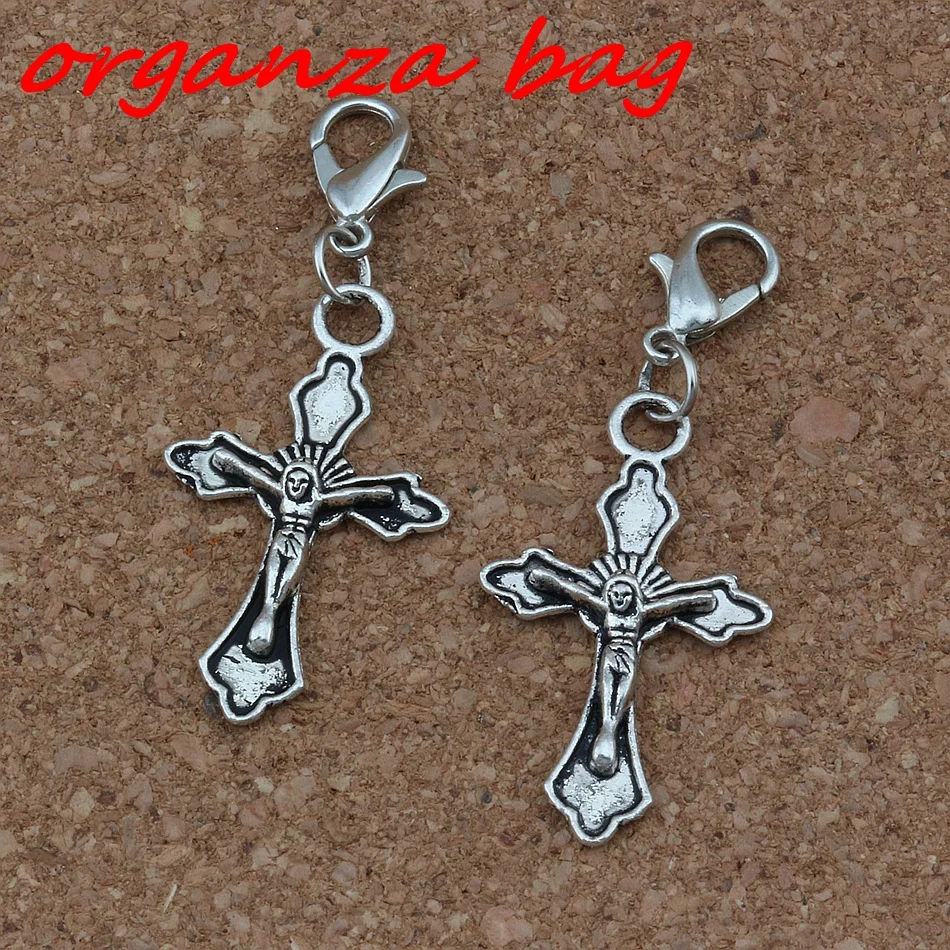 10Pcs/lots Antique Silver Jesus Christ Cross Charms Bead with Lobster clasp Fit Charm Bracelet DIY Jewelry 17.5x44.5mm A-267b
10Pcs/lots Antique Silver Jesus Christ Cross Charms Bead with Lobster clasp Fit Charm Bracelet DIY Jewelry 17.5x44.5mm A-267b