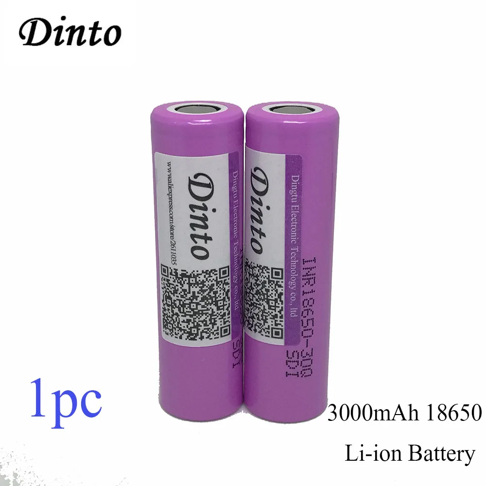 Dinto 1pc 30Q 18650 Li-ion Battery 3000mAh 3.7V Rechargeable Batteries for Samsung High Drain Electronic Cigarette Battery
Dinto 1pc 30Q 18650 Li-ion Battery 3000mAh 3.7V Rechargeable Batteries for Samsung High Drain Electronic Cigarette Battery