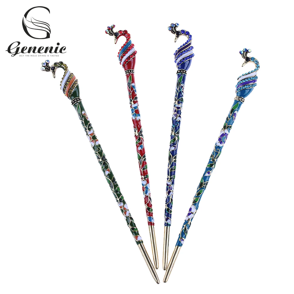 1 Piece Women Rhinestone Peacock Hair Stick Hair Chopsticks Hairpin Cloisonne Hair Accessorie Exquisite Handmade Hair Jewelry
1 Piece Women Rhinestone Peacock Hair Stick Hair Chopsticks Hairpin Cloisonne Hair Accessorie Exquisite Handmade Hair Jewelry