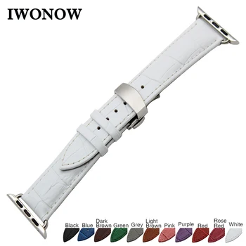 Croco Genuine Leather Watchband for 38mm 42mm iWatch Apple Watch Butterfly Buckle Band Strap Wrist Belt Bracelet + Adapters
Croco Genuine Leather Watchband for 38mm 42mm iWatch Apple Watch Butterfly Buckle Band Strap Wrist Belt Bracelet + Adapters