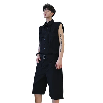Korean Hip pop Style Summer New Mens Straight Jumpsuits Thin Sleeveless Top Five Pants Suit Youthful Size M-2XL
Korean Hip pop Style Summer New Mens Straight Jumpsuits Thin Sleeveless Top Five Pants Suit Youthful Size M-2XL