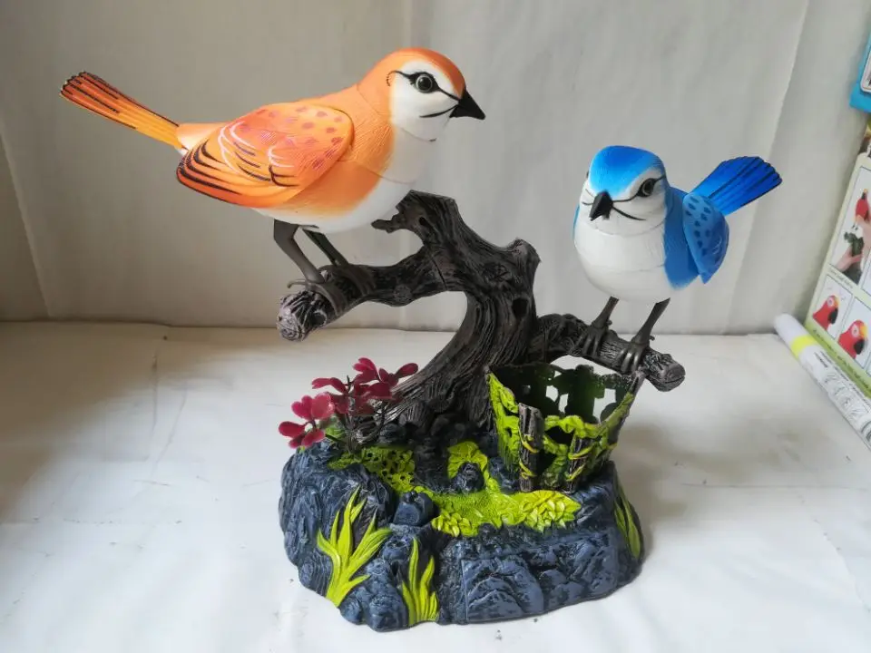 artificial birds model large 18x20cm voice control sounds couples handicraft home decoration Christmas gift b1278 | Игрушки и хобби