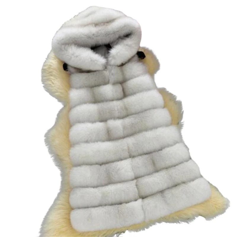 Blue fox fur vest and long sections coat 2018 new imitation fox fur vest hooded arctic fox cap female coat women's fur coat
Blue fox fur vest and long sections coat 2018 new imitation fox fur vest hooded arctic fox cap female coat women's fur coat