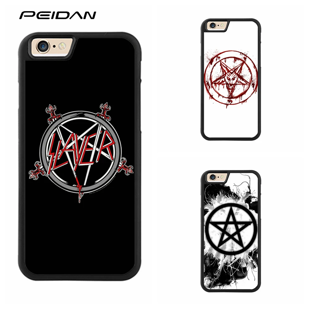 PEIDAN Slayer - Pentagram Logo Full cover cell phone case for iphone X 4 4s 5 5s 6 6s 7 8 plus #ee412 |
