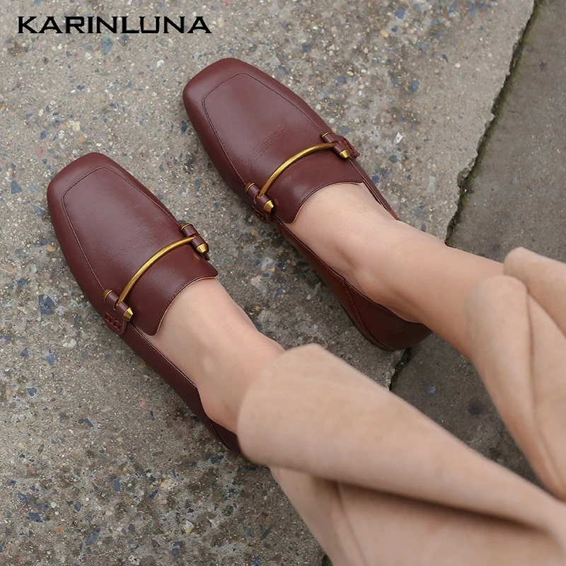 Karinluna Hot Sale Cow Leather Square Toe Shoes Woman Pumps Chunky Heels Slip On Pumps Woman Shoes Size 33-40
Karinluna Hot Sale Cow Leather Square Toe Shoes Woman Pumps Chunky Heels Slip On Pumps Woman Shoes Size 33-40