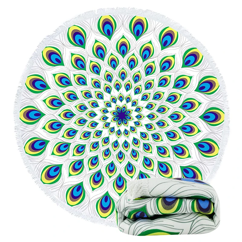 Bohemia Peacock Round Beach Towel Soft Yoga Mat Blanket with Tassel Fringing Circular Table Cloth Tapestry for Home Decoration
Bohemia Peacock Round Beach Towel Soft Yoga Mat Blanket with Tassel Fringing Circular Table Cloth Tapestry for Home Decoration