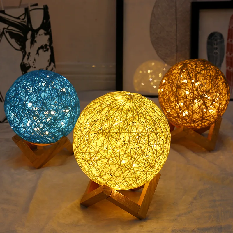 Colorful rattan ball night light copper wire inside high brightness bedside table lamp like moon lamp for home indoor lighting
Colorful rattan ball night light copper wire inside high brightness bedside table lamp like moon lamp for home indoor lighting