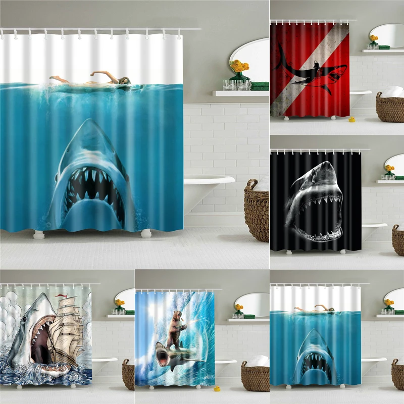 Animals Shark Polyester Movie Print Shower Curtain High Quality Washable Decor Colorful Curtains for Bathroom Shower
Animals Shark Polyester Movie Print Shower Curtain High Quality Washable Decor Colorful Curtains for Bathroom Shower