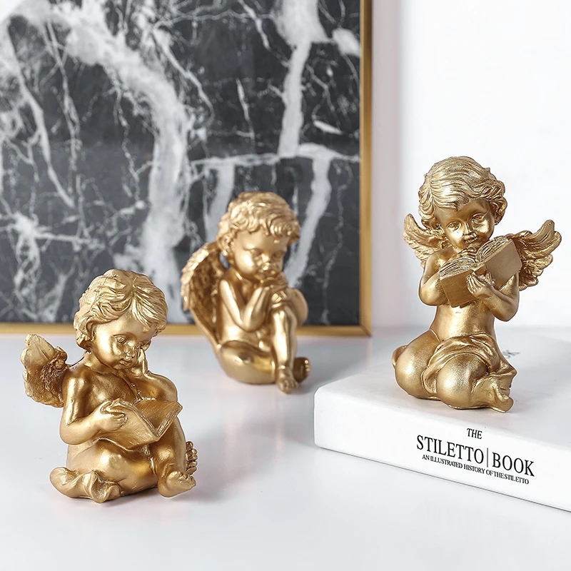 Creative Gold Angel Boy Sitting And Reading A Book Statue Home Decor Crafts Room Decoration Objects Office Angel Resin Figurines
Creative Gold Angel Boy Sitting And Reading A Book Statue Home Decor Crafts Room Decoration Objects Office Angel Resin Figurines