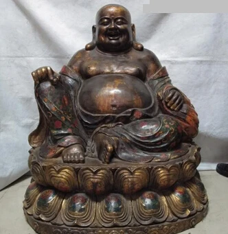 RHS0238 Chinese Copper Bronze cloisonne Money wealth Happy arhat Maitreya Buddha Statue
RHS0238 Chinese Copper Bronze cloisonne Money wealth Happy arhat Maitreya Buddha Statue