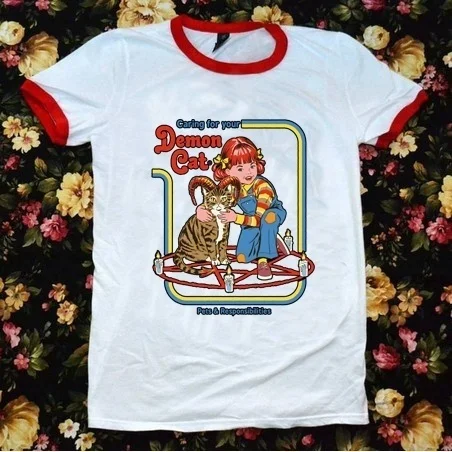 sunfiz YF Demon Cat Wicked Clothes Women Funny Ringer T-Shirt Summer Fashion Tee Nostalgia Cute White Graphic Tee Casual Tops
sunfiz YF Demon Cat Wicked Clothes Women Funny Ringer T-Shirt Summer Fashion Tee Nostalgia Cute White Graphic Tee Casual Tops