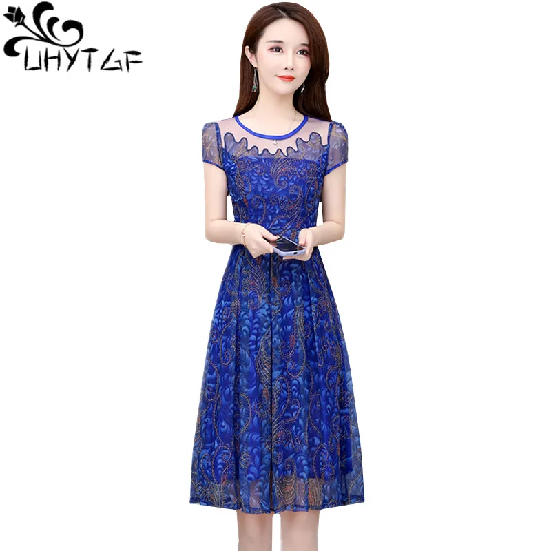 UHYTGF New Chiffon Dress Women Fashion Lace Summer Dresses Temperament Gauze Bohemian Dress Round Neck Mom Big Size Dresses 102
UHYTGF New Chiffon Dress Women Fashion Lace Summer Dresses Temperament Gauze Bohemian Dress Round Neck Mom Big Size Dresses 102