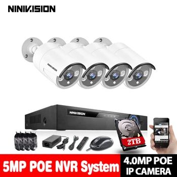 4CH 5MP POE NVR Kit Security Camera CCTV System 4PCS Indoor outdoor POE IP Bullet Camera P2P Video Surveillance Set with 2tb hdd
4CH 5MP POE NVR Kit Security Camera CCTV System 4PCS Indoor outdoor POE IP Bullet Camera P2P Video Surveillance Set with 2tb hdd