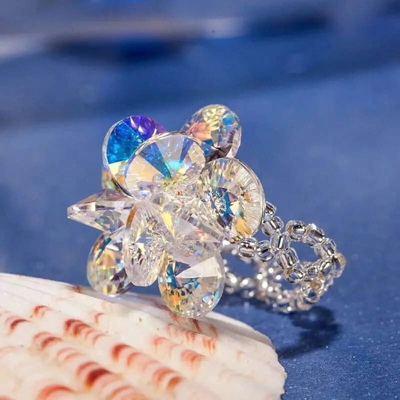 High Shinning Handmade Lily Crystal Ring For Women Nightclub Stage Party Wedding Jewelry Female
High Shinning Handmade Lily Crystal Ring For Women Nightclub Stage Party Wedding Jewelry Female
