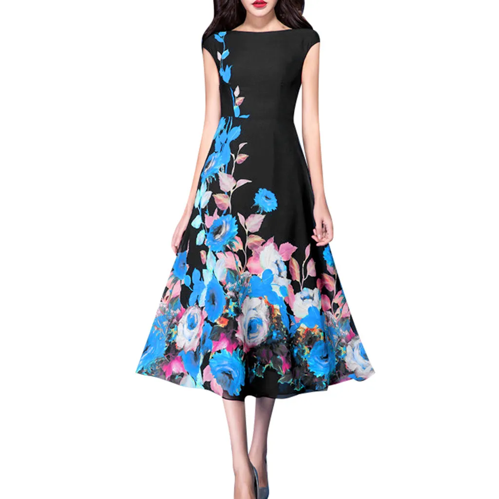 A-Line Dress Women Summer 2019 Vintage Floral Print Sleeveless Empire Chiffon Dress Female Elegant Evening Party Dress Vestidos
A-Line Dress Women Summer 2019 Vintage Floral Print Sleeveless Empire Chiffon Dress Female Elegant Evening Party Dress Vestidos