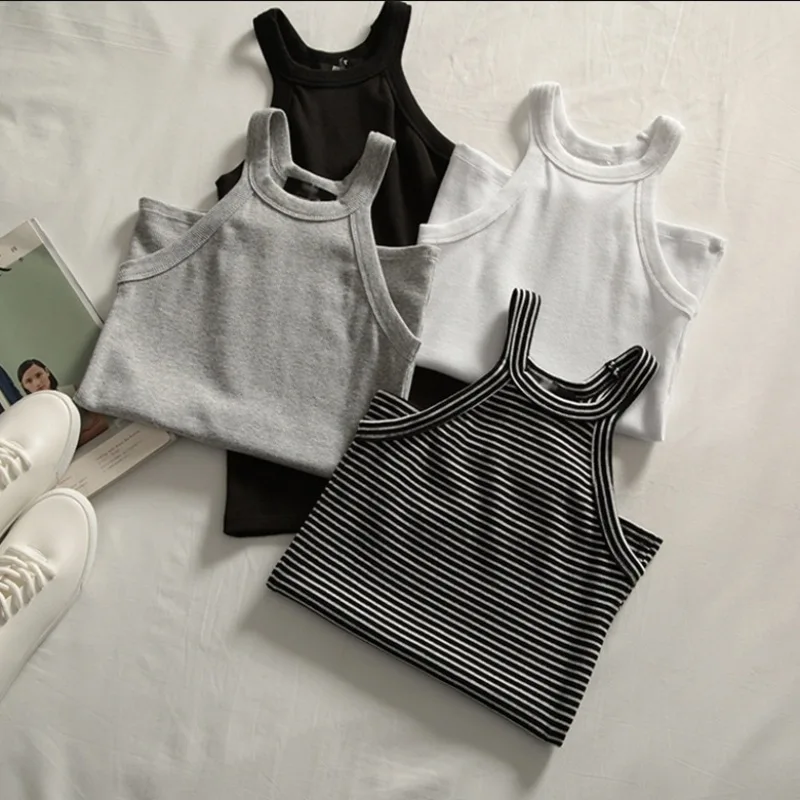 Basic Solid T shirts Women Slim Halter Neck Off-shoulder Camisole Tops Tees Summer Female Tanks Sleeveless
Basic Solid T shirts Women Slim Halter Neck Off-shoulder Camisole Tops Tees Summer Female Tanks Sleeveless