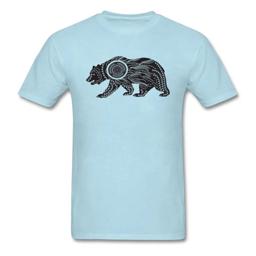 Ornamental Bear Mens 2018 Fashion Design Tops Shirt Round Collar Summer/Autumn Cotton Fabric Tshirts Custom Short Sleeve Tshirts Ornamental Bear light