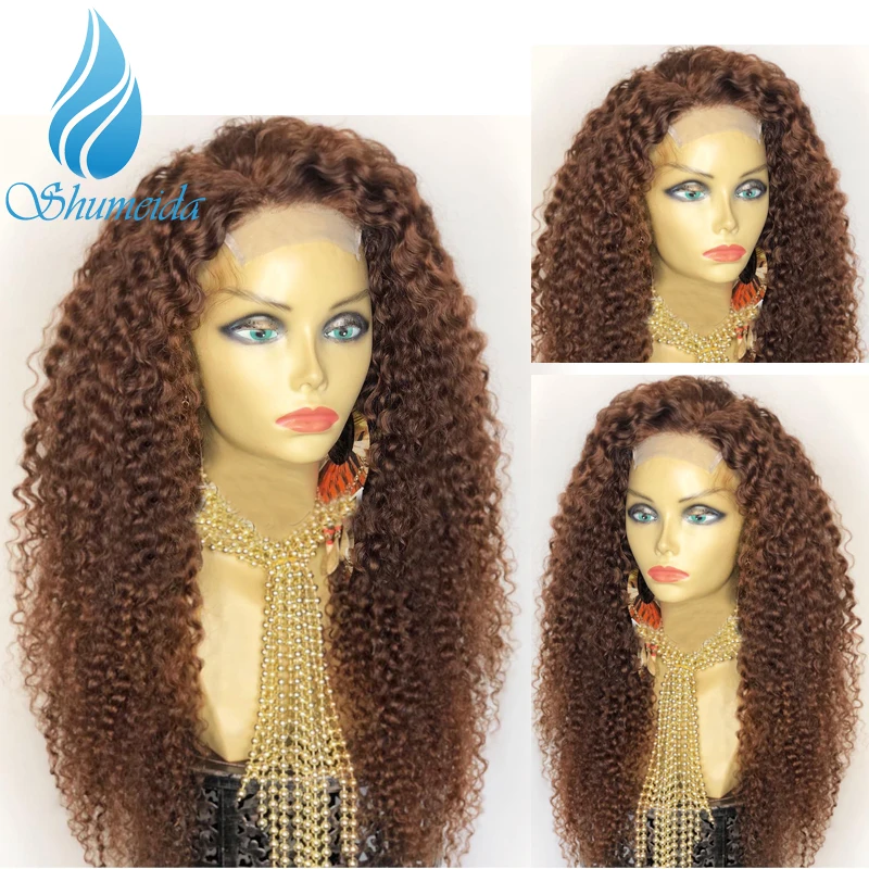 SHUMEIDA Peruvian Kinky Curly 360 Lace Frontal Wigs with Baby Hair Brown Color Lace Front Wig Remy Human Hair Wig Bleached Knots
SHUMEIDA Peruvian Kinky Curly 360 Lace Frontal Wigs with Baby Hair Brown Color Lace Front Wig Remy Human Hair Wig Bleached Knots