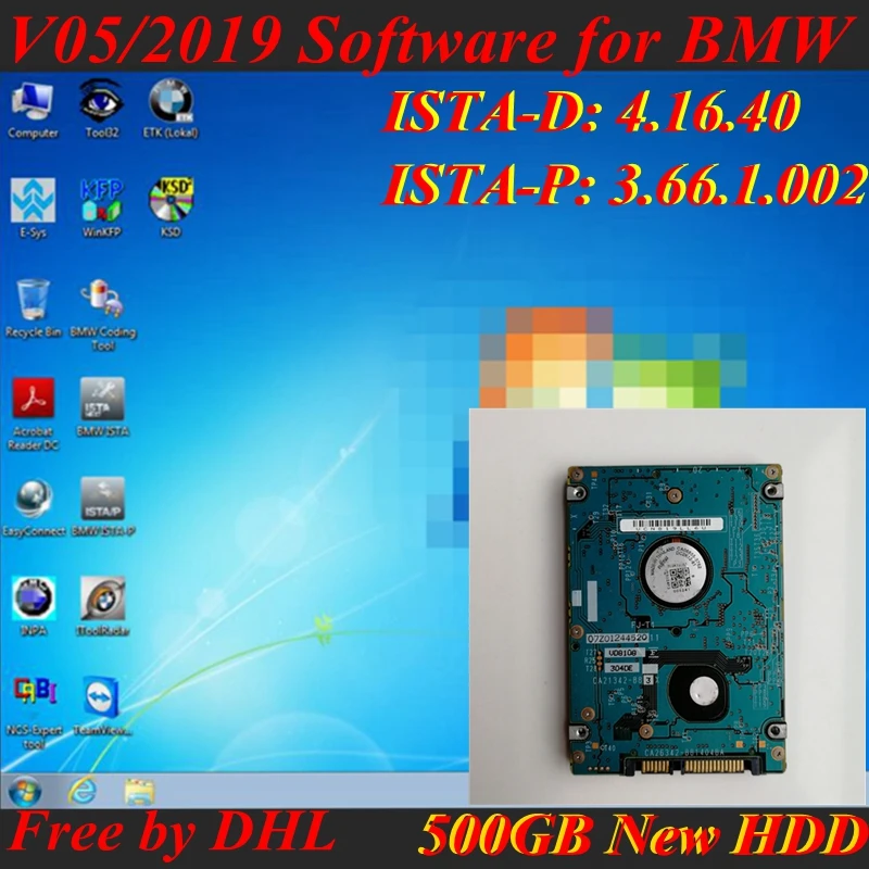 

For BMW Icom Next A2+B+C V12.2019 Software ISTA-D 4.20 P 3.66 Inpa ETK 500GB HDD win7 64bit with Expert Mode Wifi icom A2+B+C