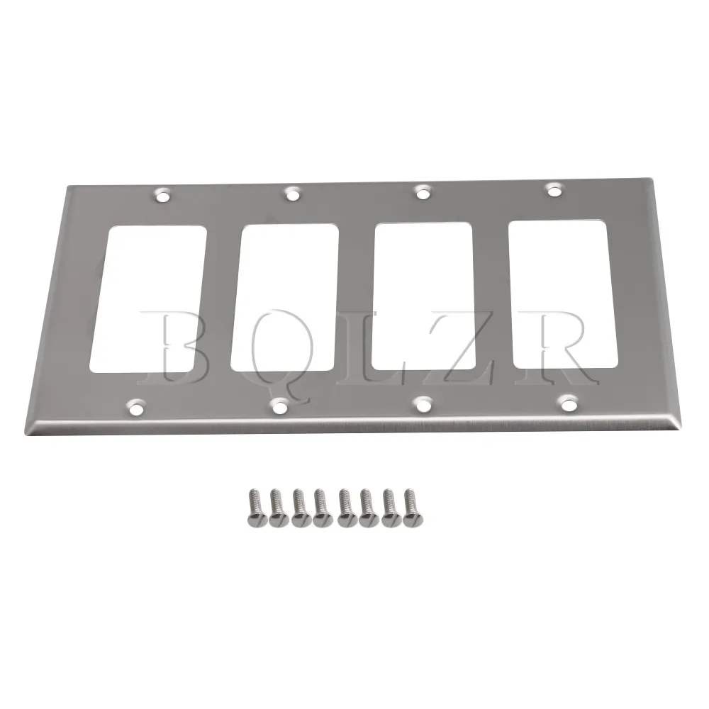 BQLZR Stainless Steel Silver 4-Gang Switch Wall Plate Socket Outlet Cover with 8 Mount Screws
BQLZR Stainless Steel Silver 4-Gang Switch Wall Plate Socket Outlet Cover with 8 Mount Screws