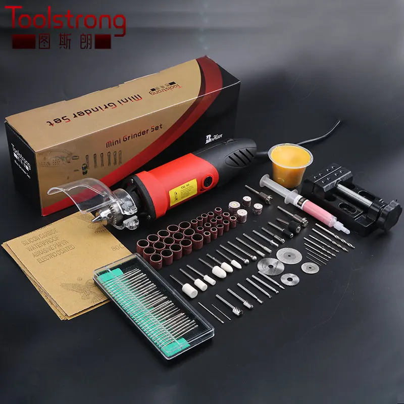 Toolstrong электрическая мини шлифовальная машина Dremel инструмент 0 6 ~ 5 мм патрон с