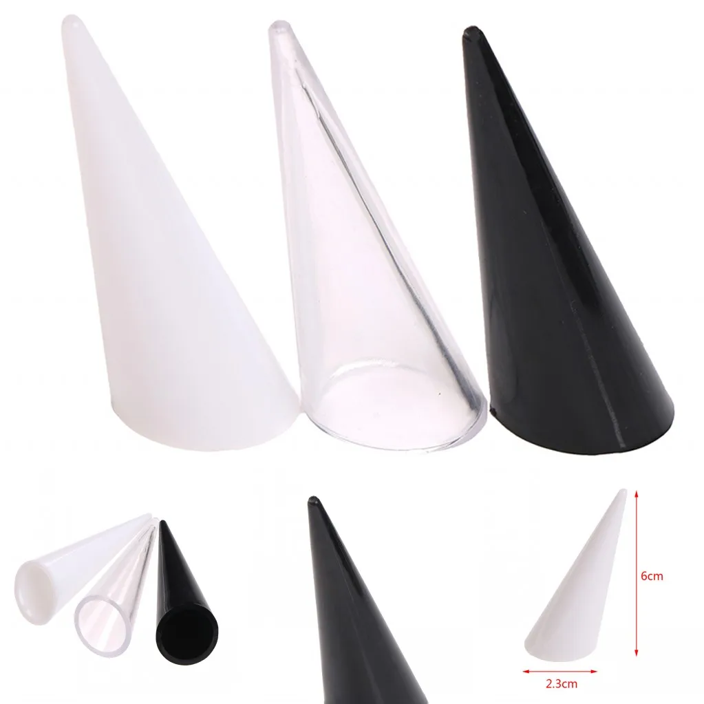 3 Colors Black/Transparent/White Plastic Finger Cone Fingertip Ring Stand Display Showcase Holder Storage 6cm x 2.3cm
3 Colors Black/Transparent/White Plastic Finger Cone Fingertip Ring Stand Display Showcase Holder Storage 6cm x 2.3cm