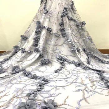 Bridal Nigerian Wedding Lace Materials 3D Lace Fabric High Quality 2019 African Lace Fabric In 3D grey Lace Fabric HJ1571-1
Bridal Nigerian Wedding Lace Materials 3D Lace Fabric High Quality 2019 African Lace Fabric In 3D grey Lace Fabric HJ1571-1